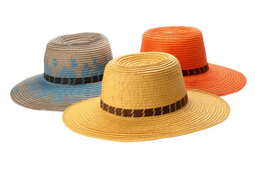 Fototapeta na wymiar Panama Hats Isolated On Transparent Background