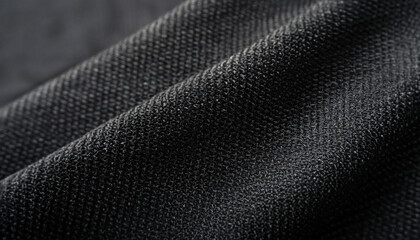 close-up on detail of Black fabric abstract background concept; soft and selective focus