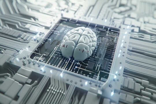 AI Brain Chip cache coherency. Artificial Intelligence data stream processing mind tlb axon. Semiconductor flashbulb memory circuit board relationship management