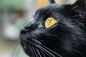 cute black cat with bright eyes