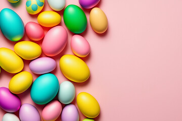 Obraz premium Colorful Easter Eggs Background – Festive Spring Holiday Decoration