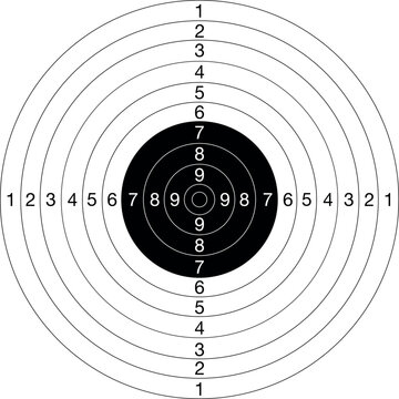 Olympic shooting target center sport center symbol, vector illustration
