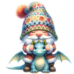Fototapeta na wymiar Cute Gnome Spring Seasonal Clipart Illustration
