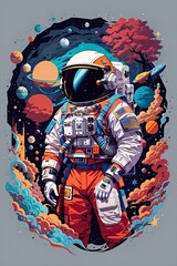 Explore the cosmos in style with our astronaut-themed t-shirts featuring stunning space-inspired designs.