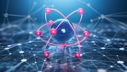 Subatomic proton collision demonstrating nuclear fusion concept in experiment setting.
