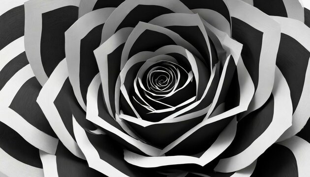 Abstract background in black and white with a rose shape