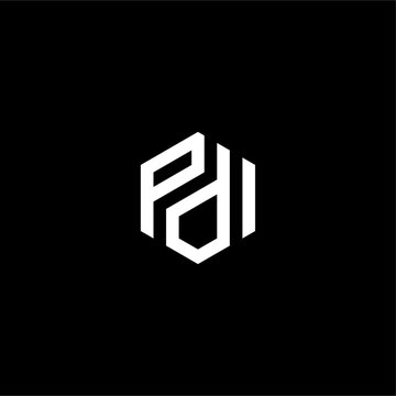 Unique Letter PDI with hexagon logo concept vector