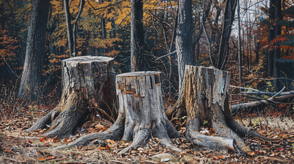 Three stumps