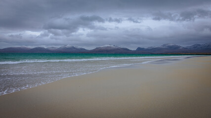 Luskentyre Beach on the Isle of Harris, Outer Hebrides, Scotland.