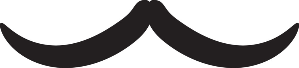 Moustache vector icon. Black retro style mustache. Shave barber vintage man face - obrazy, fototapety, plakaty