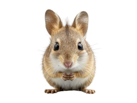 A charming bandicoot with large eyes and a bushy tail, posing on a transparent background.
