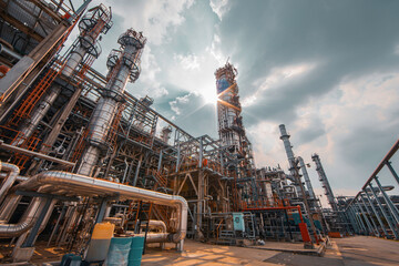 Oil​ refinery​ and​ plant and tower column of Petrochemistry industry