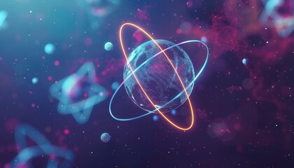 Subatomic proton collision for nuclear fusion concept, scientific exploration and energy generation. - obrazy, fototapety, plakaty