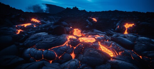 Fiery vortex of swirling magma and crackling energy with mesmerizing patterns of illumination