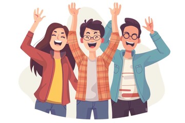 Obraz premium Happy friends having fun together