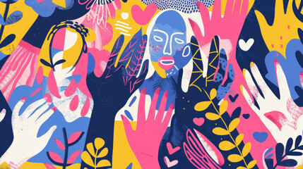 Charity illustration pattern design