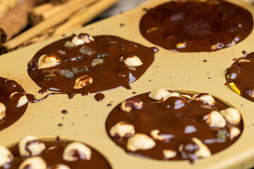 cooking chocolate bars with milk hot chocolate and nuts