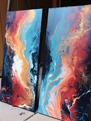 Abstract Journey Swirls: Pathway Painting with Acrylic Pour Canvases