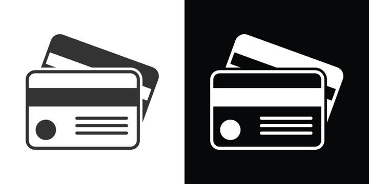 Credit cards icon on black and white