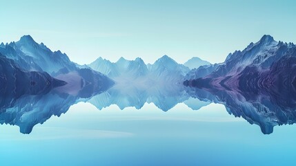 Mountain Range Reflection Water Resonant Sonic Spectrum Melodic Mirage