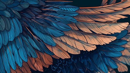 bird feathers background pattern, banner, wings background picture, seamless background