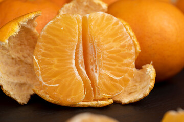 orange tangerines on the table