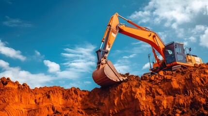 Mountain Excavator Earth-Moving Machinery Image