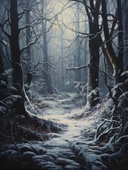 Atmospheric Winter Woodlands Art - Enchanting Snowy Forest Paintings