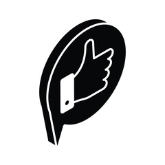 Thumbs up, an isometric icon of customer feedback ready to use vector, editable style