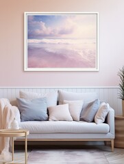 Dreamy Pastel Seascapes Landscape: Peaceful Sea Poster with Soft Shades