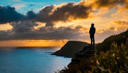 silhouette of a person on the beach