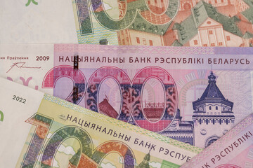 one hundred and two hundred ruble bills in Belarus