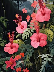 Botanical Beauty: Hand-drawn Illustrations, Acrylic Landscapes & Lush Painted Plants