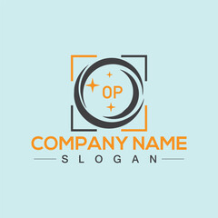 Creative letter OP monogram for business logo design template