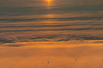 beautiful multicolored sky at sunset in winter
