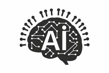 AI Brain Chip judgment. Artificial Intelligence bci mind active learning axon. Semiconductor neurodevelopmental disorders circuit board transfer appropriate processing - obrazy, fototapety, plakaty