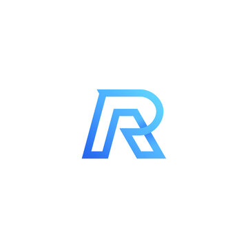 Letter RA or AR with simple line concept logo vector icon