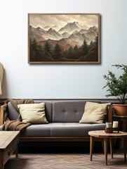 Majestic Mountain Landscape Canvases: Woodland, Mountain Base Forest, & Desert Art Prints