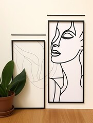 Minimalist Line Art Portraits: Acrylic Portrait Collection for Stylish Wall Decor