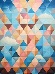 Fototapeta premium Sky Geometrics: Modern Clouds Artwork and Air Patterns Prints