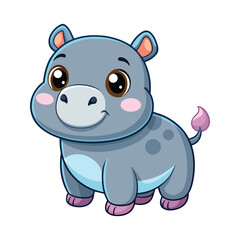 Obraz na płótnie Canvas Vector of Cartoon cute baby Hippo on white