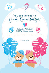 Vector illustration Baby Shower Invitation card editable post banner template