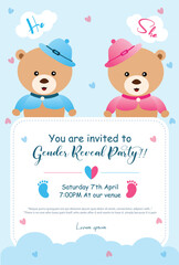 Vector illustration Baby Shower Invitation card editable post banner template