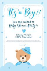Vector illustration Baby Shower Invitation card editable post banner template
