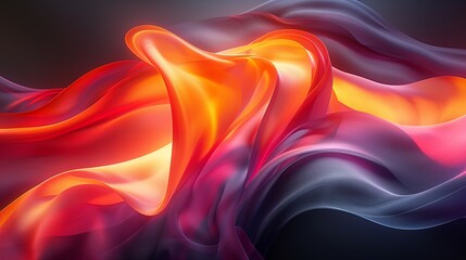 Obraz premium Abstract background, vivid tones of orange, black, on a backdrop of swirling pastels, silky and smooth surface. Background, texture. Generated by artificial intelligence. 