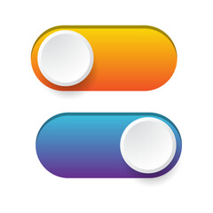 On and Off toggle switch buttons set. 
