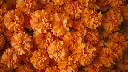 orange marigold pattern background for Dia de los muertos.