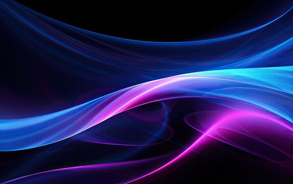 Blue and purple swirling light on black background