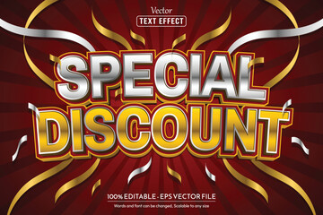 Special Discount editable vector text style effect, for sale, promotion or web banner