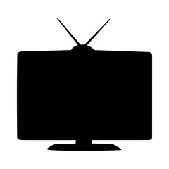 tv silhouette. simple vector isolated on white background. designs can be replaced. ai generative